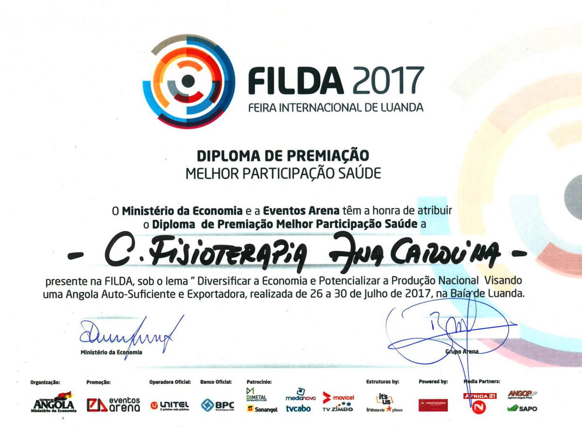 Centro de Fisioterapia Ana Carolina vence prémio da Categoria Saúde na Filda 2017